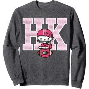 image:imageHello Kitty Football Spirit Sweatshirt SweatshirtDark Heather Grey