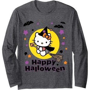 image:imageHello Kitty Happy Halloween Long Sleeve Shirt Long Sleeve TShirtDark Heather Grey
