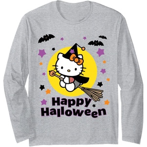 image:imageHello Kitty Happy Halloween Long Sleeve Shirt Long Sleeve TShirtHeather Grey