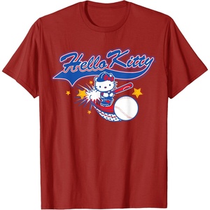 image:imageHello Kitty Home Run Baseball Softball Tee Shirt TShirtCranberry Red