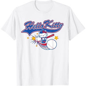 image:imageHello Kitty Home Run Baseball Softball Tee Shirt TShirtWhite