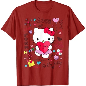 image:imageHello Kitty Love Notes Valentine Tee Shirt TShirtCranberry Red