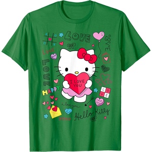 image:imageHello Kitty Love Notes Valentine Tee Shirt TShirtKelly Green