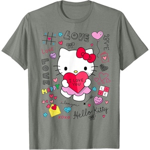 image:imageHello Kitty Love Notes Valentine Tee Shirt TShirtOlive Heather