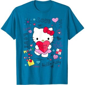 image:imageHello Kitty Love Notes Valentine Tee Shirt TShirtSapphire Blue