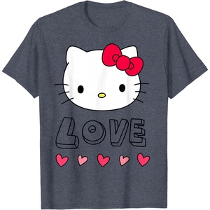 image:imageHello Kitty Love and Hearts Valentine Shirt TShirtHeather Blue