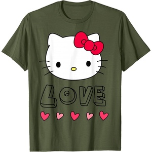 image:imageHello Kitty Love and Hearts Valentine Shirt TShirtOlive Green