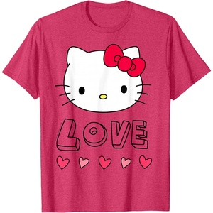 image:imageHello Kitty Love and Hearts Valentine Shirt TShirtRed Heather