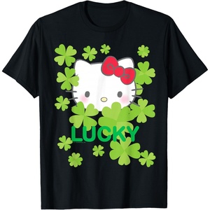 image:imageHello Kitty Lucky Clover St Patricks Day Tee Shirt TShirtBlack