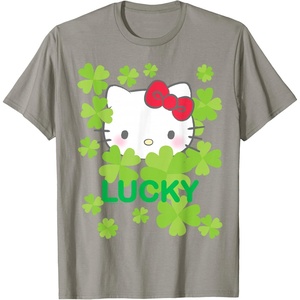 image:imageHello Kitty Lucky Clover St Patricks Day Tee Shirt TShirtSlate Grey