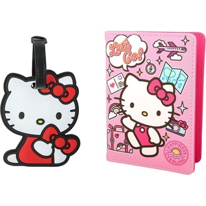 image:imageHello Kitty Passport Holder and Luggage Tag Set Official License Sanrio Passport Cover and Bag Tag