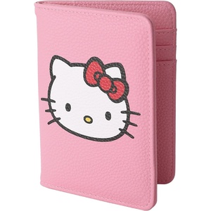 image:imageHello Kitty Pebbled Pink Passport Holder for Travel Official License Sanrio Passport Cover for WomenHello Kitty Face Pink