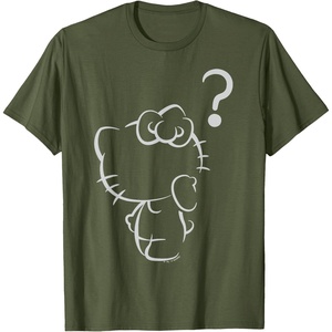 image:imageHello Kitty Question Mark Tee Shirt TShirtOlive Green