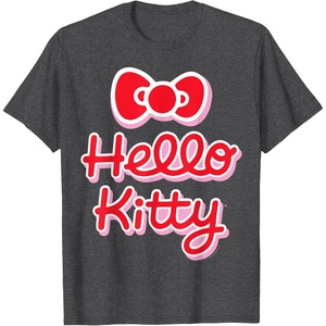 image:imageHello Kitty Signature Logo Tee Shirt TShirtDark Heather Grey