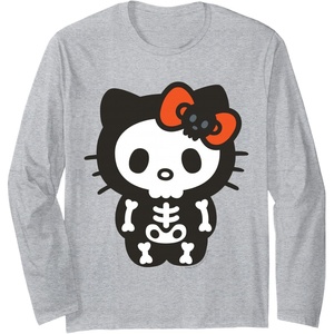 image:imageHello Kitty Skeleton Halloween Long Sleeve Shirt Long Sleeve TShirtHeather Grey