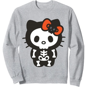 image:imageHello Kitty Skeleton Halloween Sweatshirt SweatshirtHeather Grey