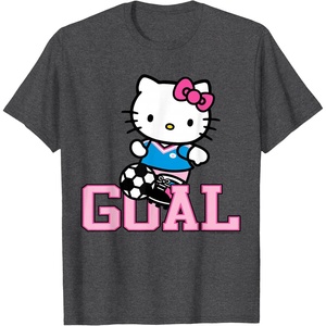 image:imageHello Kitty Soccer Goal Sports Athlete Tee Shirt TShirtDark Heather Grey