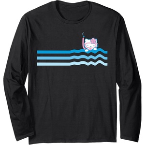 image:imageHello Kitty Swim Snorkle Summer Stripe Long Sleeve TShirtBlack