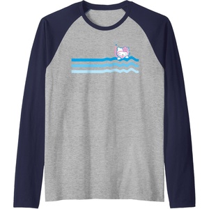 image:imageHello Kitty Swim Snorkle Summer Stripe Raglan Baseball TeeNavy BlueAthletic Heather