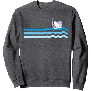 image:imageHello Kitty Swim Snorkle Summer Stripe SweatshirtDark Heather Grey