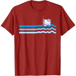 image:imageHello Kitty Swim Snorkle Summer Stripe TShirtCranberry Red
