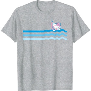 image:imageHello Kitty Swim Snorkle Summer Stripe TShirtHeather Grey