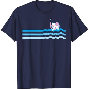image:imageHello Kitty Swim Snorkle Summer Stripe TShirtNavy Blue