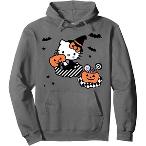image:imageHello Kitty Trick or Treat Halloween Hoodie Pullover HoodieAsphalt Grey
