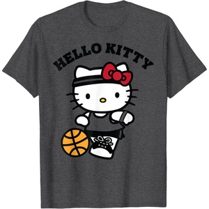 image:imageHello Kitty Unisex Kids Basketball TShirt Blue SmallDark Heather Grey