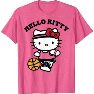 image:imageHello Kitty Unisex Kids Basketball TShirt Blue SmallPink Heather