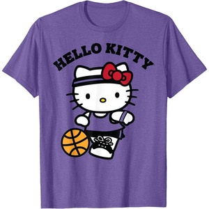 image:imageHello Kitty Unisex Kids Basketball TShirt Blue SmallPurple Heather