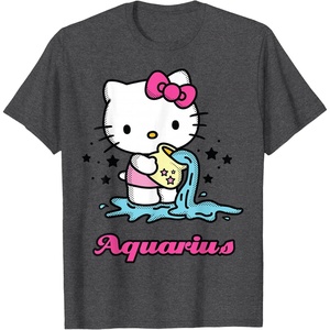 image:imageHello Kitty Zodiac Aquarius Tee Shirt TShirtDark Heather Grey