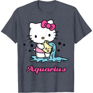 image:imageHello Kitty Zodiac Aquarius Tee Shirt TShirtHeather Blue