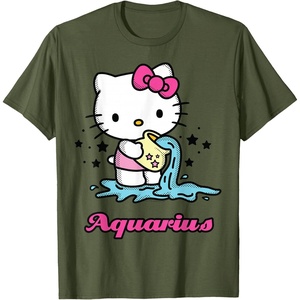 image:imageHello Kitty Zodiac Aquarius Tee Shirt TShirtOlive Green