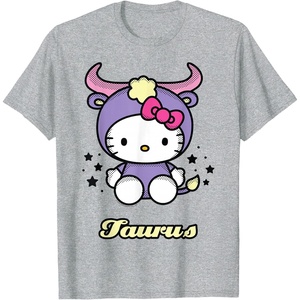 image:imageHello Kitty Zodiac Taurus Tee Shirt TShirtHeather Grey