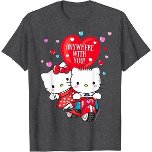 image:imageHello Kitty and Dear Daniel Anywhere with You Valentine Tee TShirtDark Heather Grey