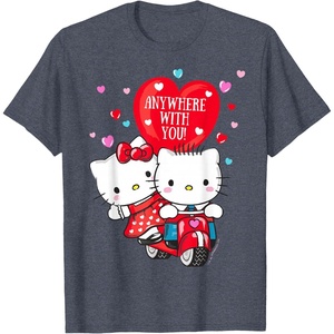 image:imageHello Kitty and Dear Daniel Anywhere with You Valentine Tee TShirtHeather Blue