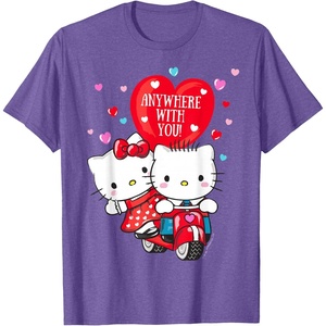 image:imageHello Kitty and Dear Daniel Anywhere with You Valentine Tee TShirtPurple Heather