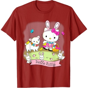 image:imageHello Kitty and Friends Easter Scene Tee Shirt TShirtCranberry Red