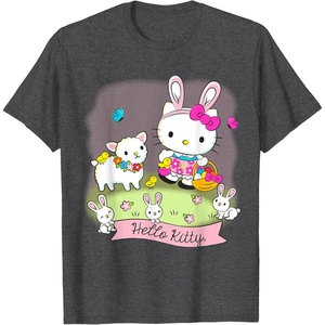 image:imageHello Kitty and Friends Easter Scene Tee Shirt TShirtDark Heather Grey