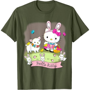 image:imageHello Kitty and Friends Easter Scene Tee Shirt TShirtOlive Green