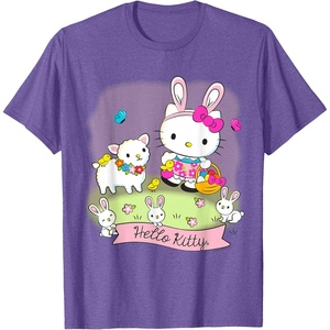 image:imageHello Kitty and Friends Easter Scene Tee Shirt TShirtPurple Heather
