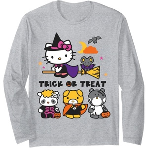 image:imageHello Kitty and Friends Halloween Long Sleeve Shirt Long Sleeve TShirtHeather Grey