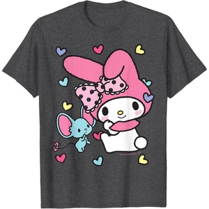 image:imageMy Melody and Friend Sweet Hearts Tee Shirt TShirtDark Heather Grey