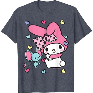 image:imageMy Melody and Friend Sweet Hearts Tee Shirt TShirtHeather Blue