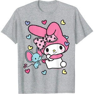 image:imageMy Melody and Friend Sweet Hearts Tee Shirt TShirtHeather Grey