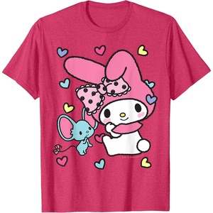 image:imageMy Melody and Friend Sweet Hearts Tee Shirt TShirtRed Heather