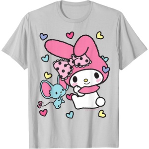 image:imageMy Melody and Friend Sweet Hearts Tee Shirt TShirtSilver Grey