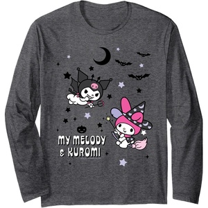 image:imageMy Melody and Kuromi Halloween Long Sleeve Shirt Long Sleeve TShirtDark Heather Grey