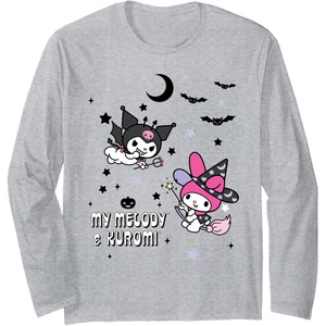 image:imageMy Melody and Kuromi Halloween Long Sleeve Shirt Long Sleeve TShirtHeather Grey